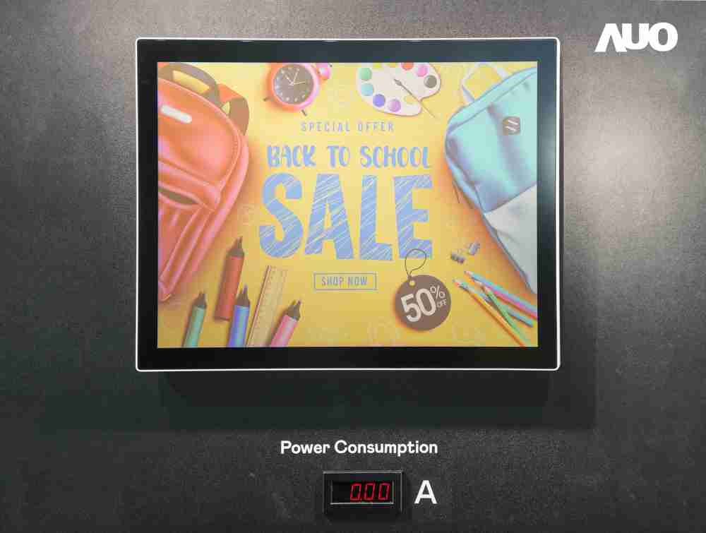 壹号平台展示胆固醇液晶超低耗能户外全彩显示器，，，，ChLC（胆固醇液晶）以双稳态技术使静态显示零功耗，，，具省电、、高彩度、、、、环保的特性，，，还整合软硬件系统解决方案，，，，可透过单一云端平台管理