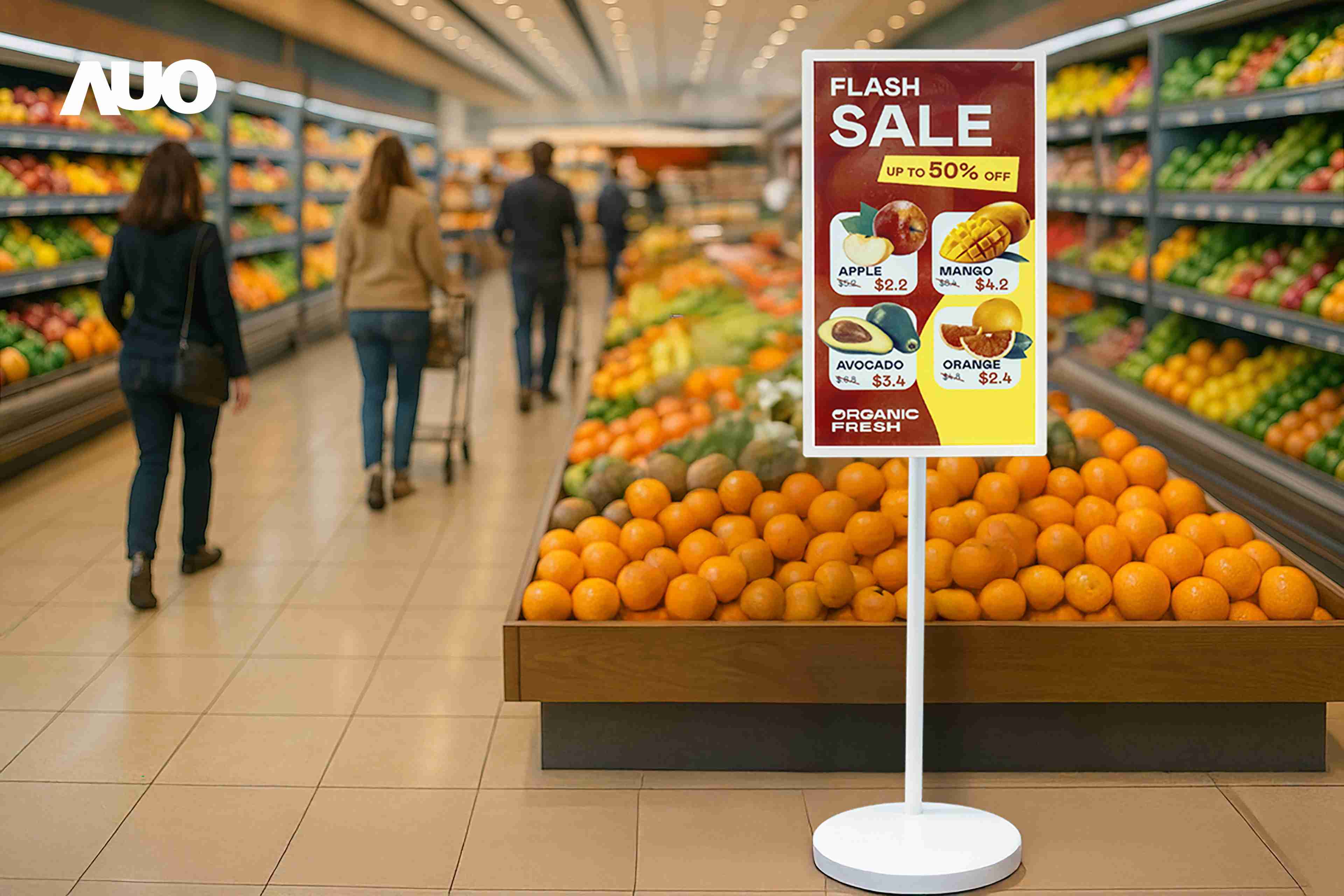 达擎首亮相低功耗、、全彩的〝aecoPost电子纸解决方案〞，，，仅在更新画面时需要微量的电力驱动，，，，无需布建电线的便捷设计，，使其可灵活应用、、、、随意置放，，，并可透过云端或行动装置app，，轻松管理及排程广告内容，，，，晋升店头营销利器。。。。